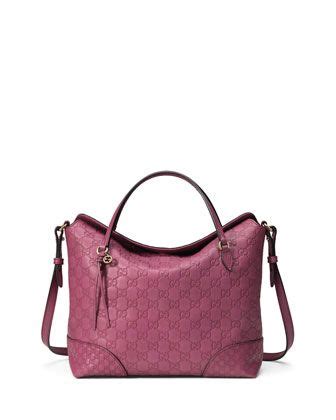 Gucci Bree Guccissima Leather Top Handle Bag, Pink